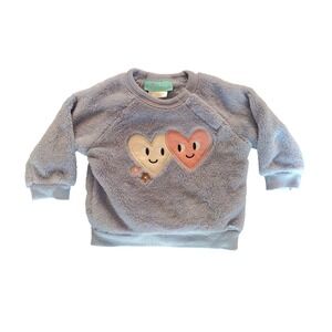 Pekkle 3 mths baby heart flower purple lilac sweater soft thick comfy‎ warm E-B1